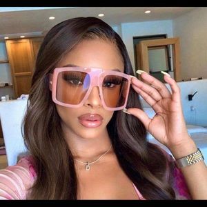 Pink oversized sunglasses